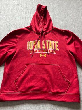 Under Armour Iowa State Cyclones Hoodie Men XL Red Loose Pullover NCAA College